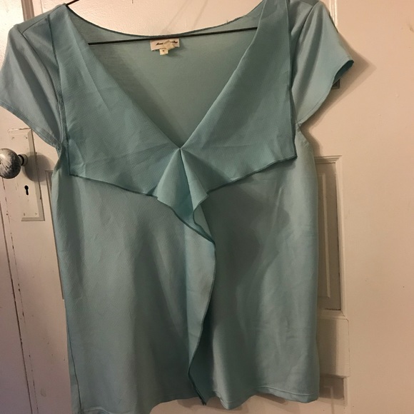 Anthropologie light blue shirt sleeve blouse - Picture 2 of 4